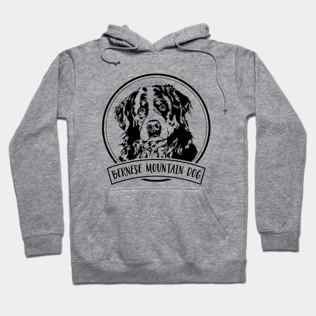 Bernese Mountain Dog lover dog portrait Hoodie by wilsigns